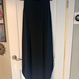 Zenana Black Sleeveless Cotton Dress with Pockets